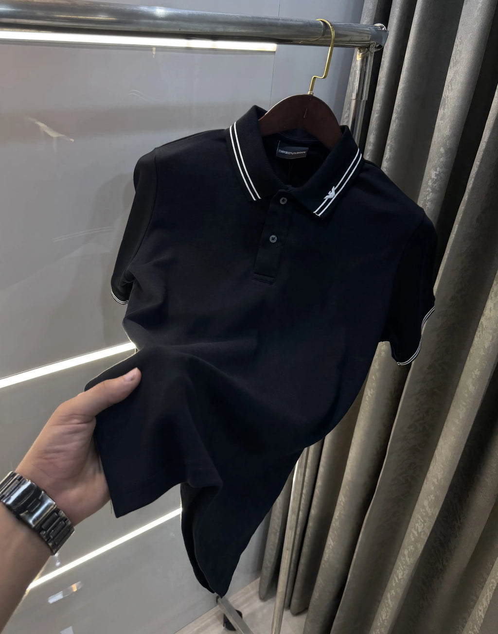Emporio Armani Black Premium Polo T-Shirt