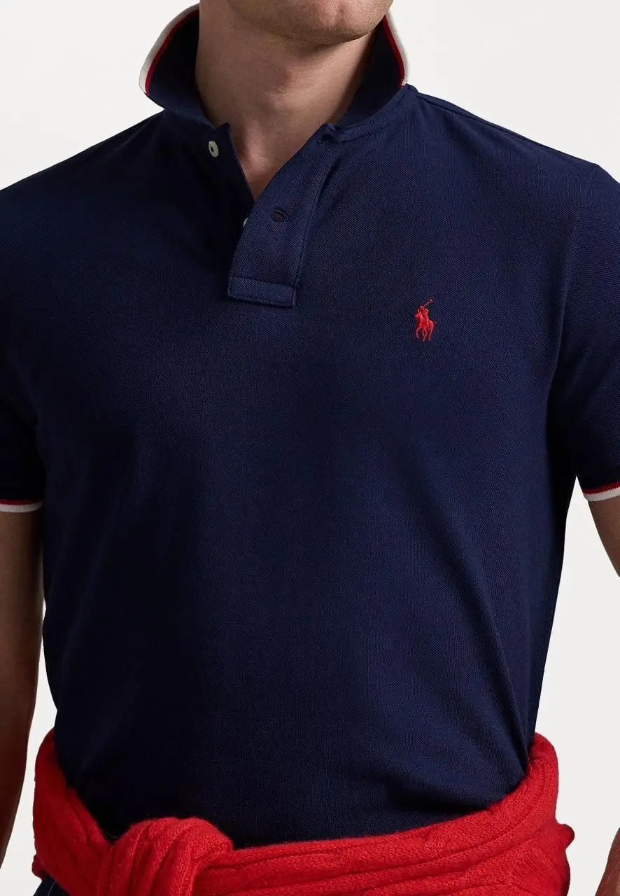 Ralph Lauren Navy Blue Embroidery Logo Premium Classic Polo T-Shirt Main image