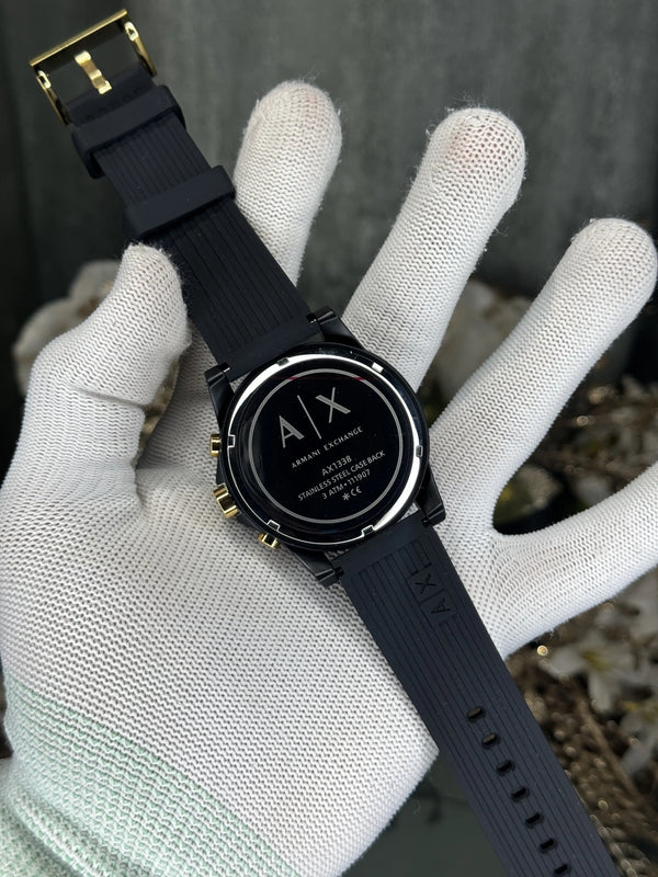 Arman i Exchange All Black With Gold Chronograph Watch
