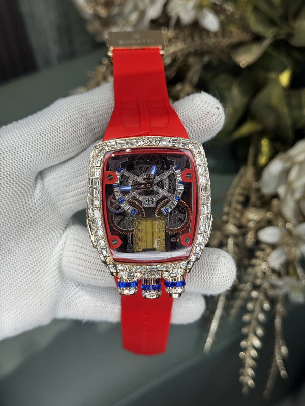 Jacob&Co. Bugatt i Diamond Copper Red Premium Quartz Watch