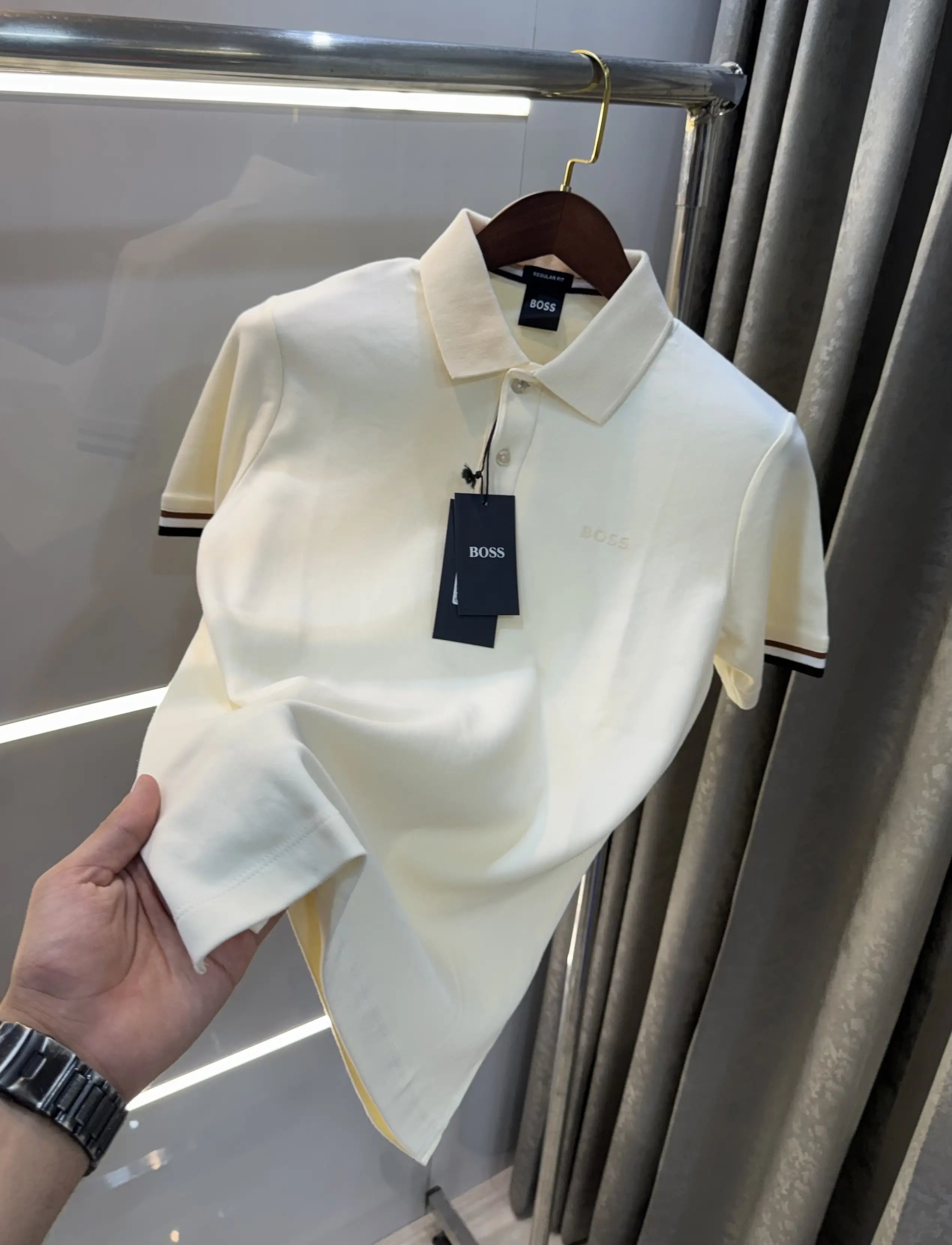 Hugo Boss Cream Premium Polo T-shirt Secondary image