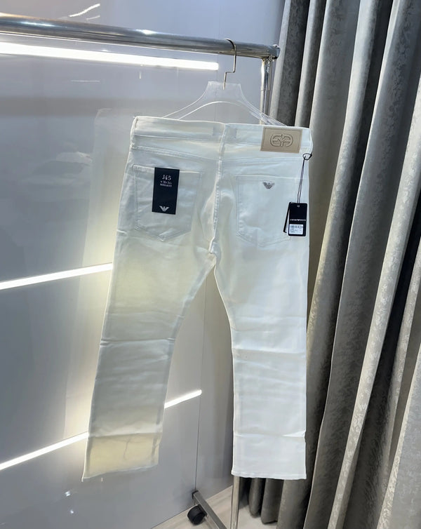 Emporio Armani White Imported BootCut  Denim