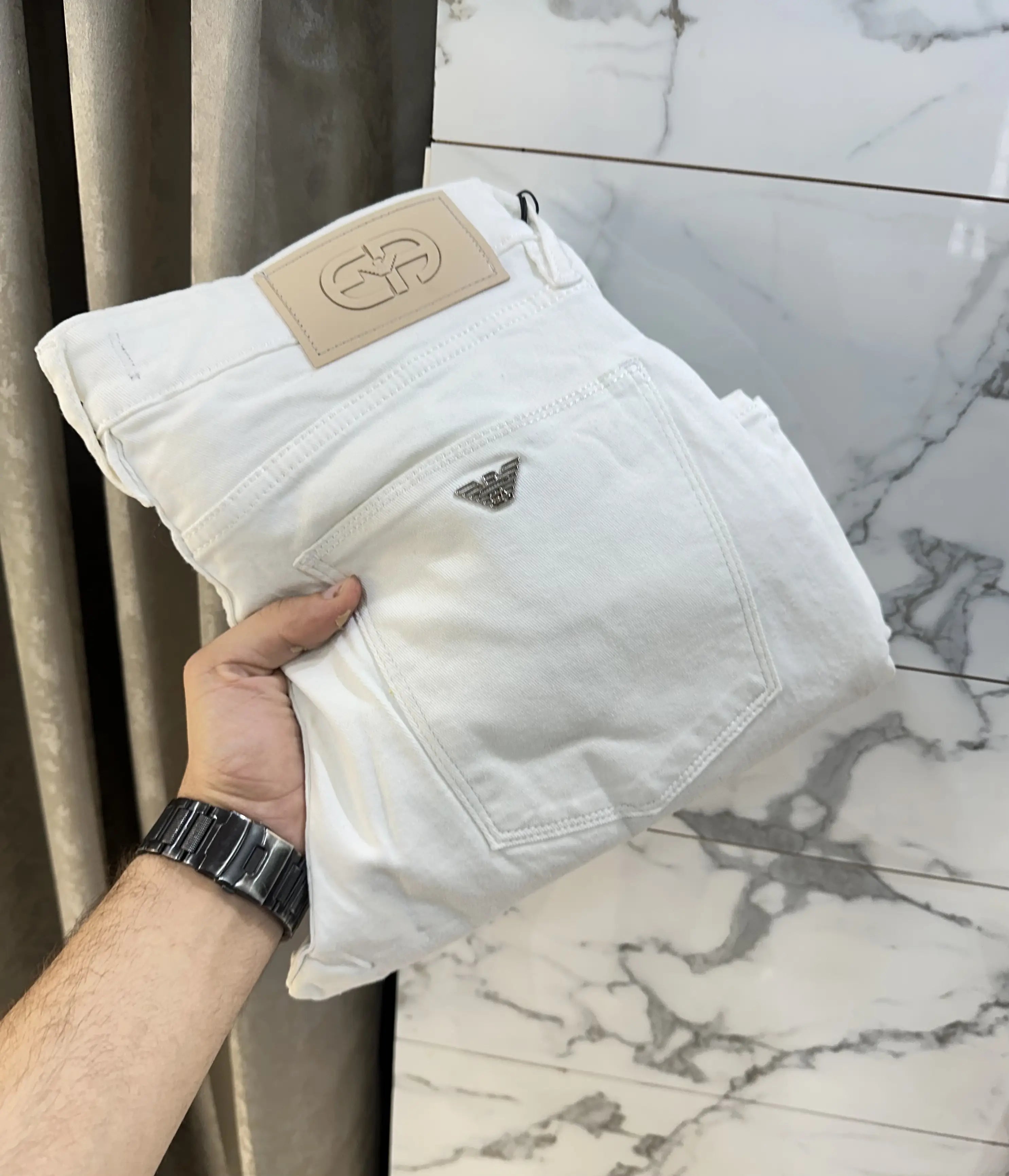 Emporio Armani White Imported BootCut  Denim