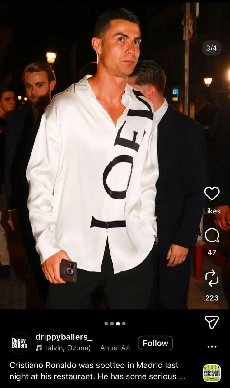 Loewe White Designer CR7 Edition Premium Shirt With Box Packing Main image