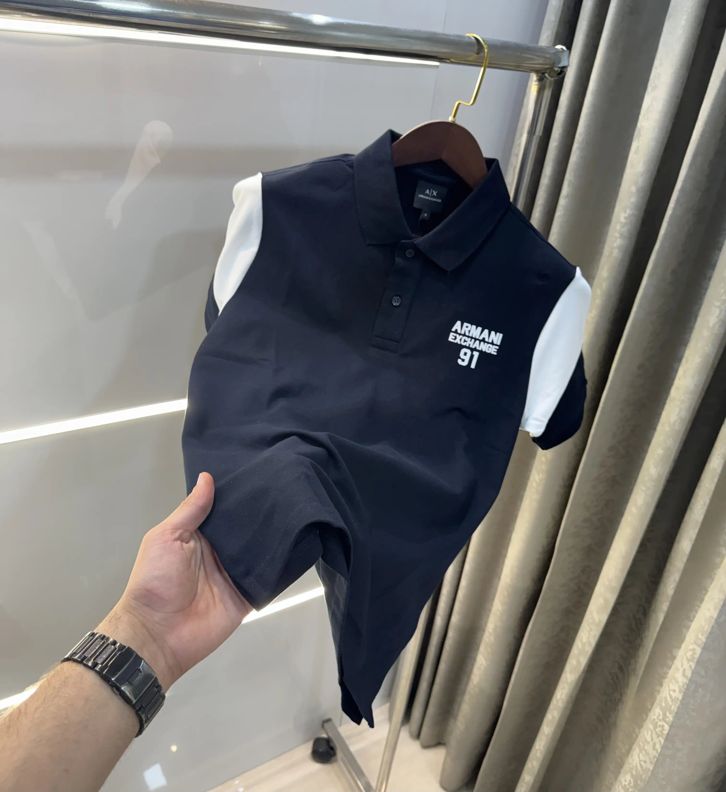 Arman i Exchange Blue Logo Work Premium Polo T-Shirt Secondary image