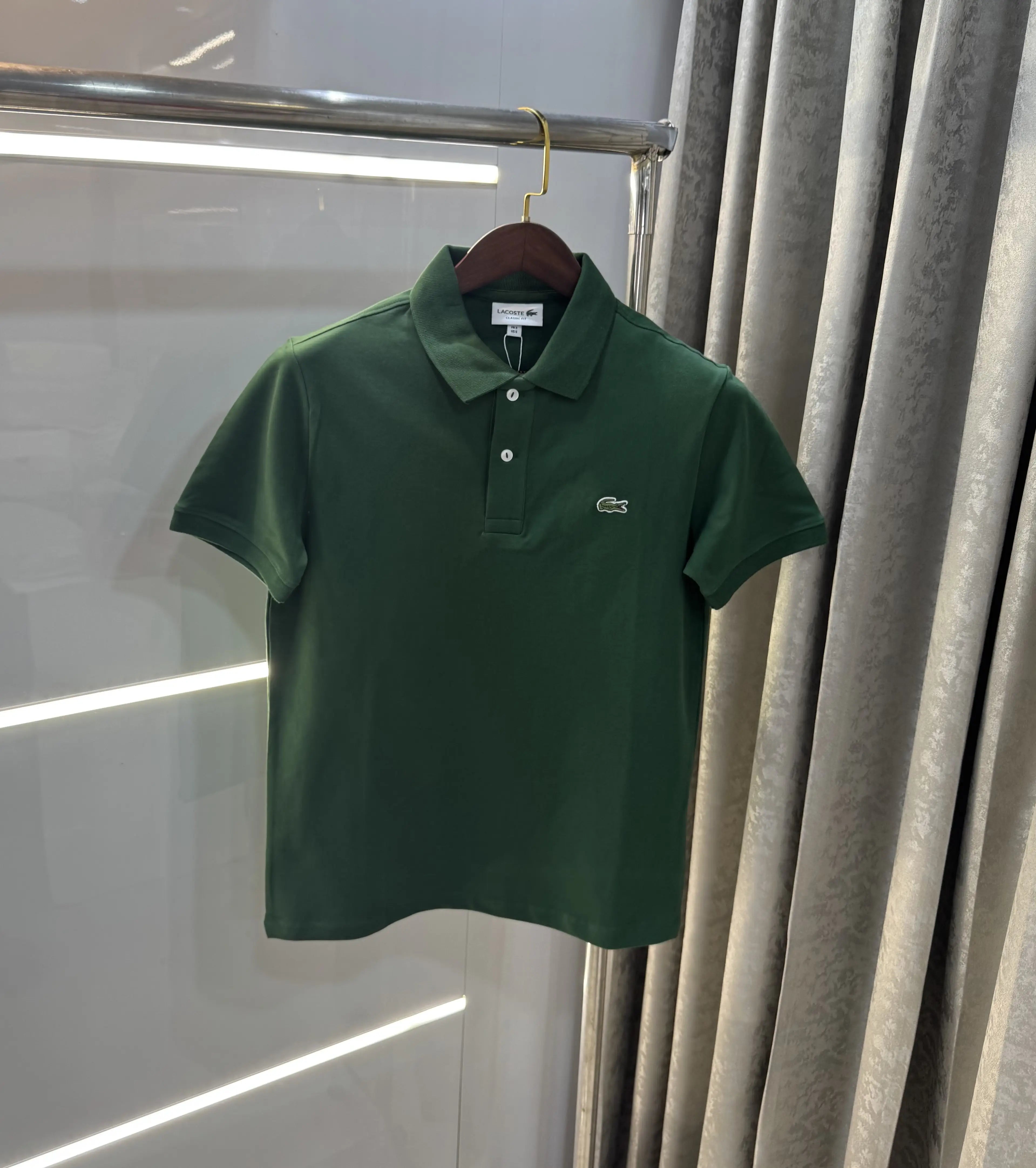 Lacost e Olive Embroidery Logo Premium Polo T-Shirt
