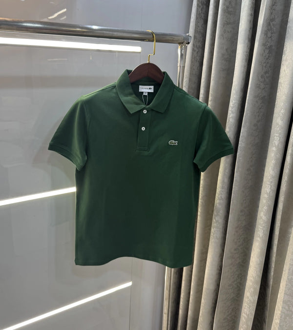 Lacost e Olive Embroidery Logo Premium Polo T-Shirt