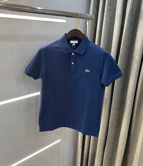 Lacost e Petrol Blue Embroidery Logo Premium Polo T-Shirt