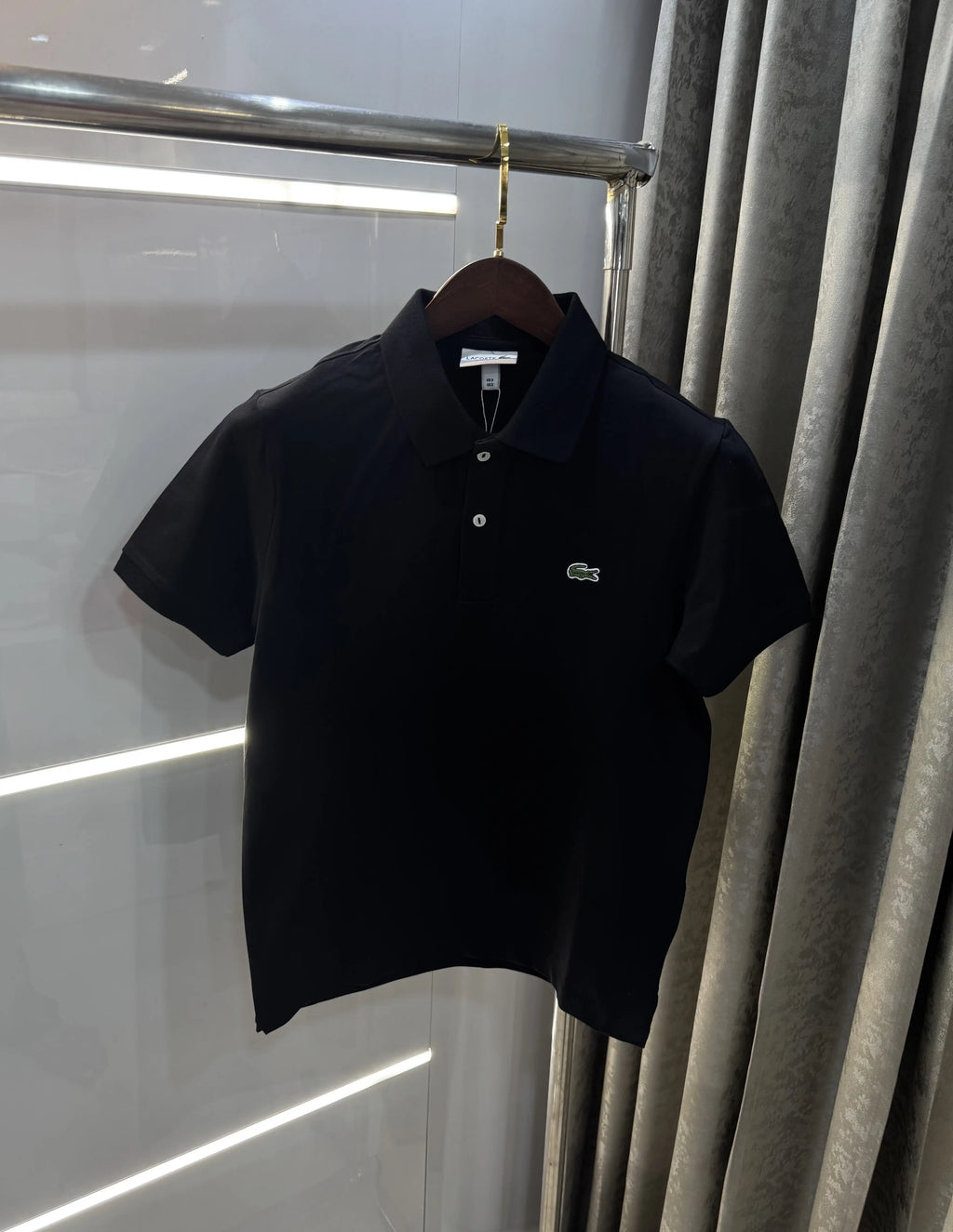 Lacost e Black Embroidery Logo Premium Polo T-Shirt