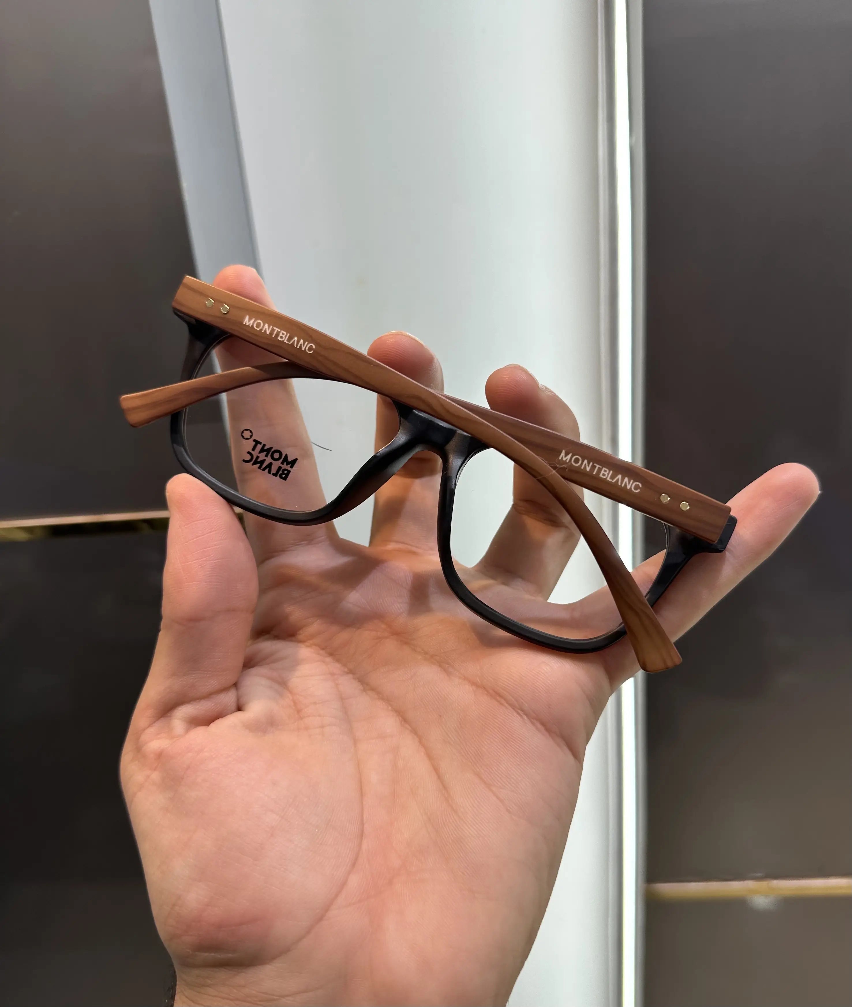 Mont Blanc Wooden Matt Black Premium Glasses 5181