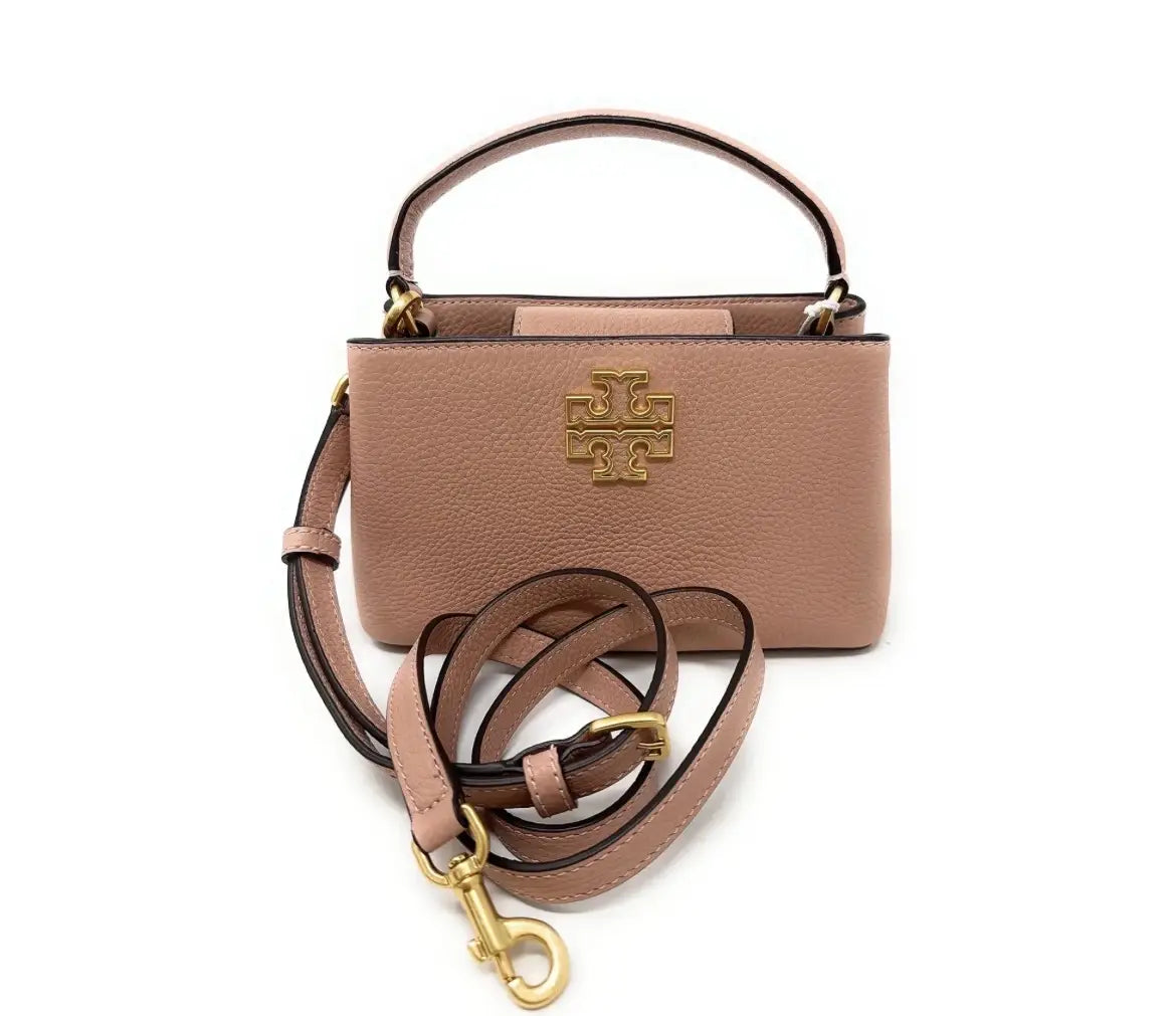 TORY BURCH BRITTEN MICRO SATCHEL PREMIUM HANDBAG WITH OG BOX AND ACCESSORIES