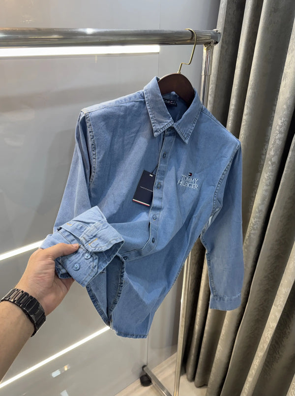 Tommy Hilfiger Sky Blue Logo Work Premium Shirt