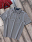 Ralph Lauren Light Grey Embroidery Logo Premium Classic Polo T-Shirt
