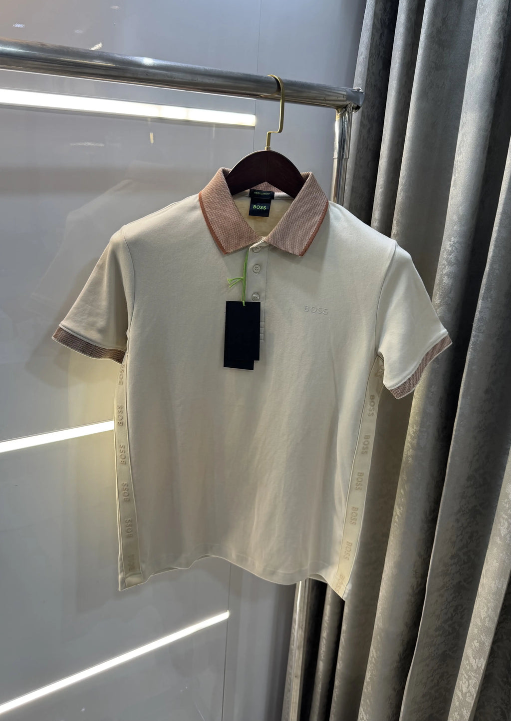 Hugo  Boss Beige Premium Polo T-shirt