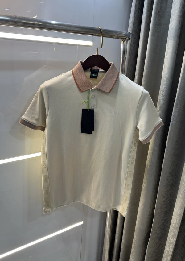 Hugo  Boss Beige Premium Polo T-shirt