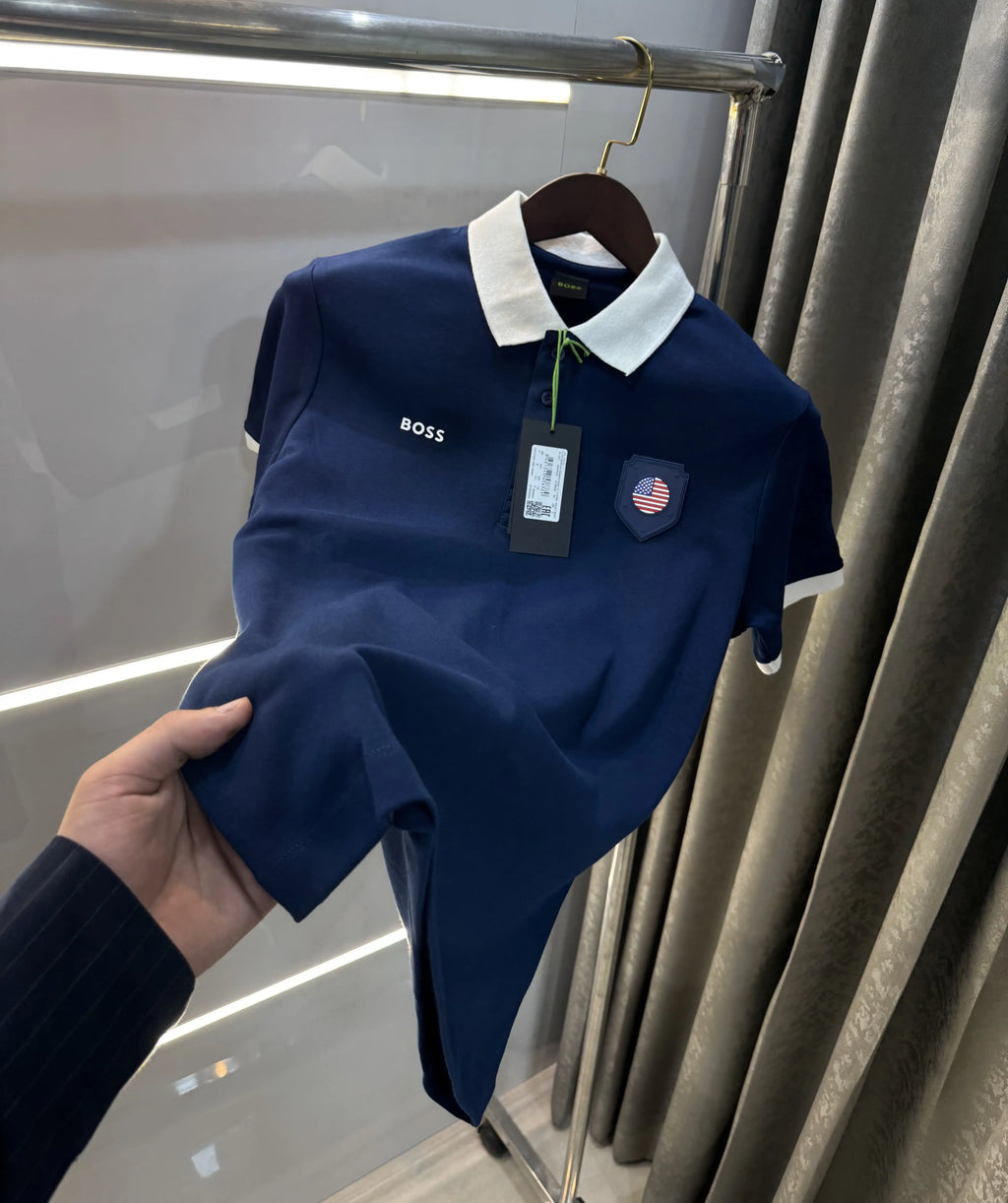 Hugo  Boss Petrol Blue Premium Polo T-shirt