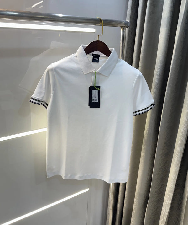 Hugo  Boss White Premium Polo T-shirt