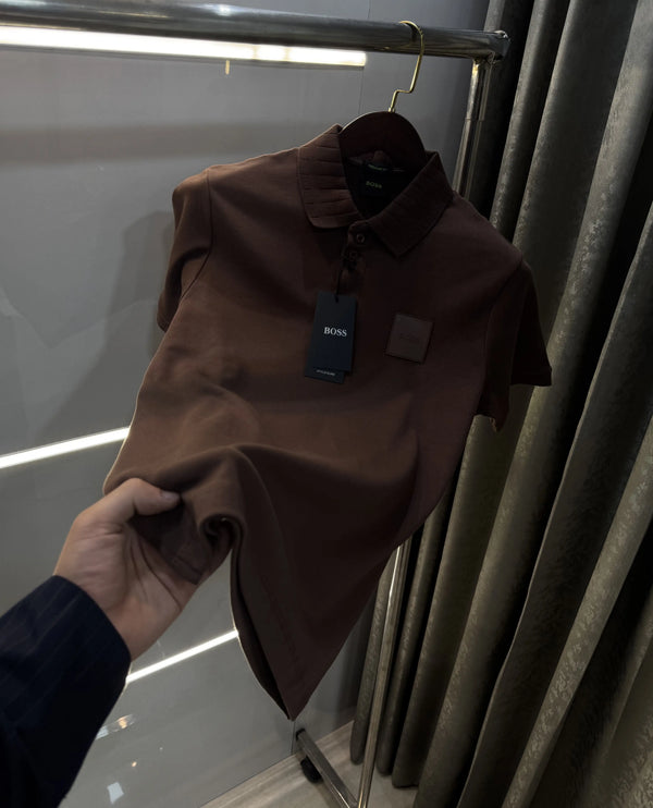 Hugo  Boss Brown Premium Polo T-shirt