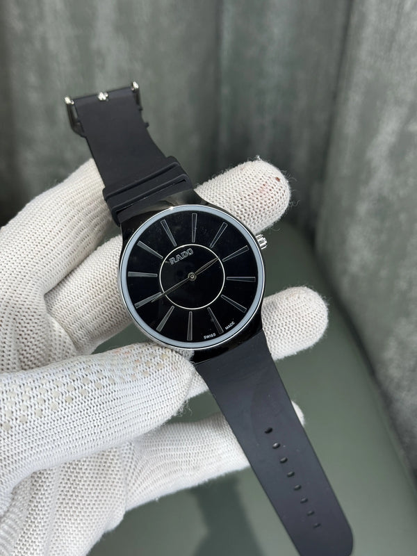 Rad o Silver Black Premium Quartz Watch