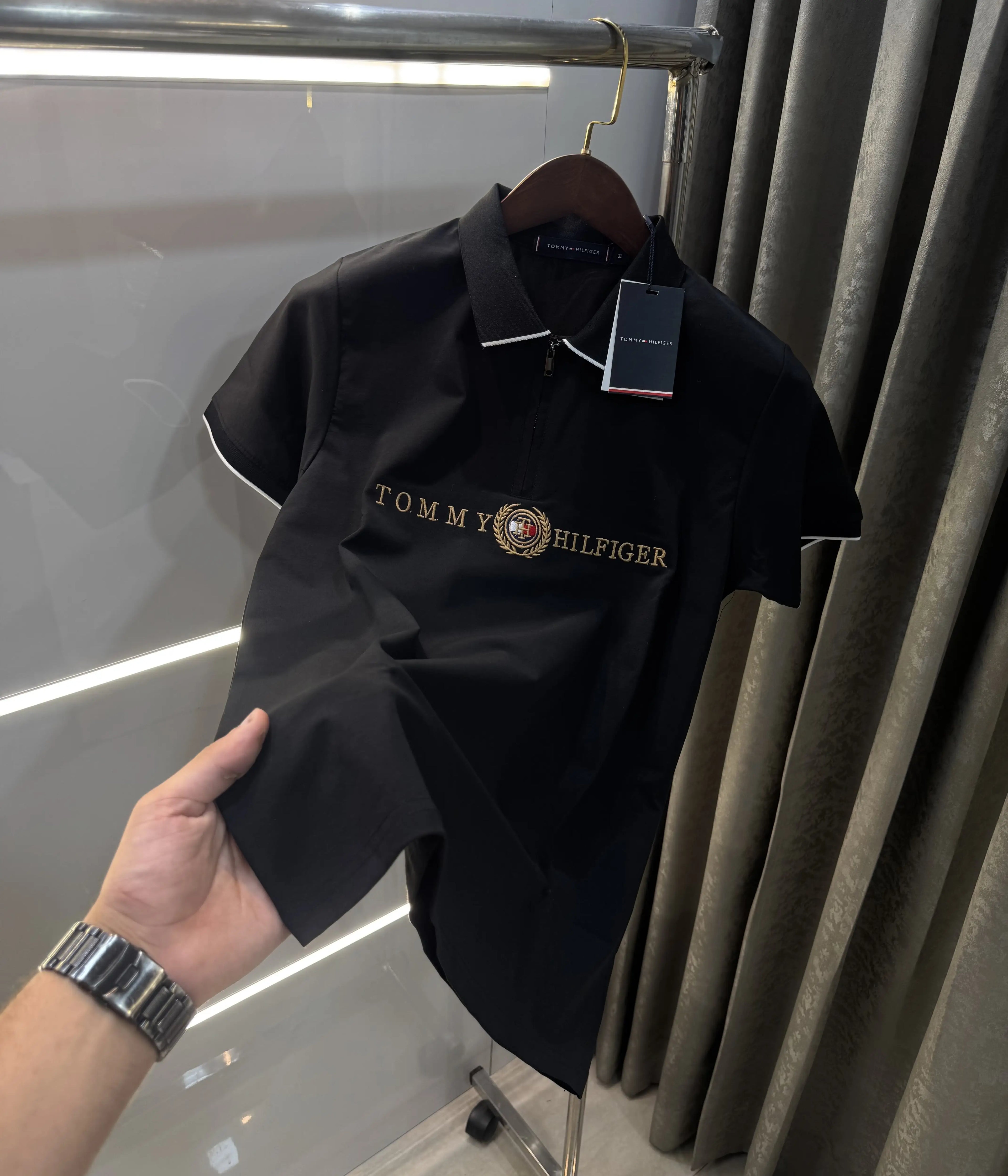 Tommy Hilfiger Black Premium Polo T-Shirt
