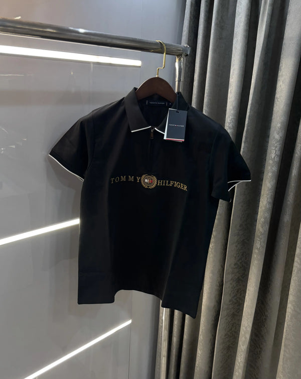 Tommy Hilfiger Black Premium Polo T-Shirt