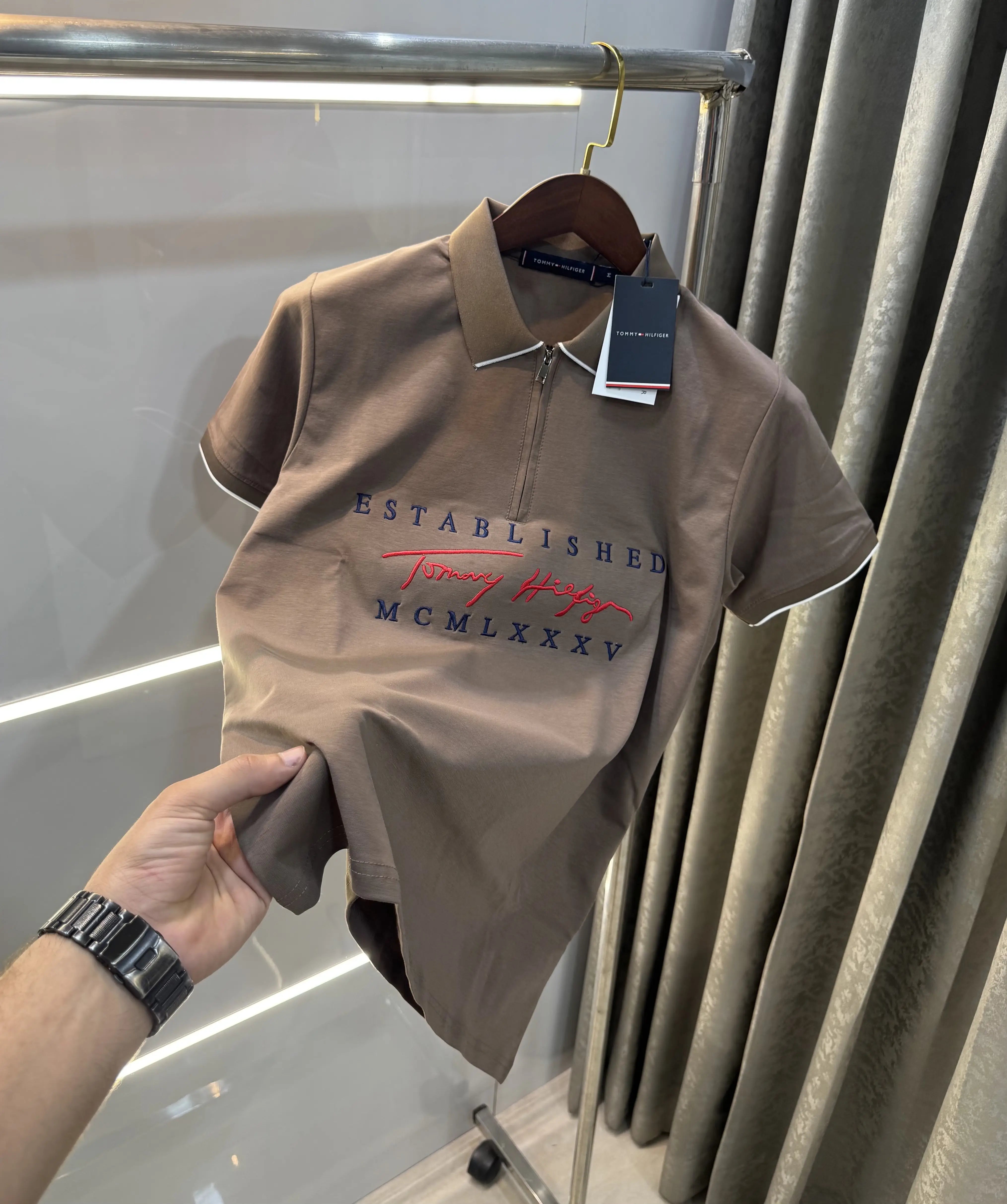 Tommy Hilfiger Brown Premium Polo T-Shirt Main image