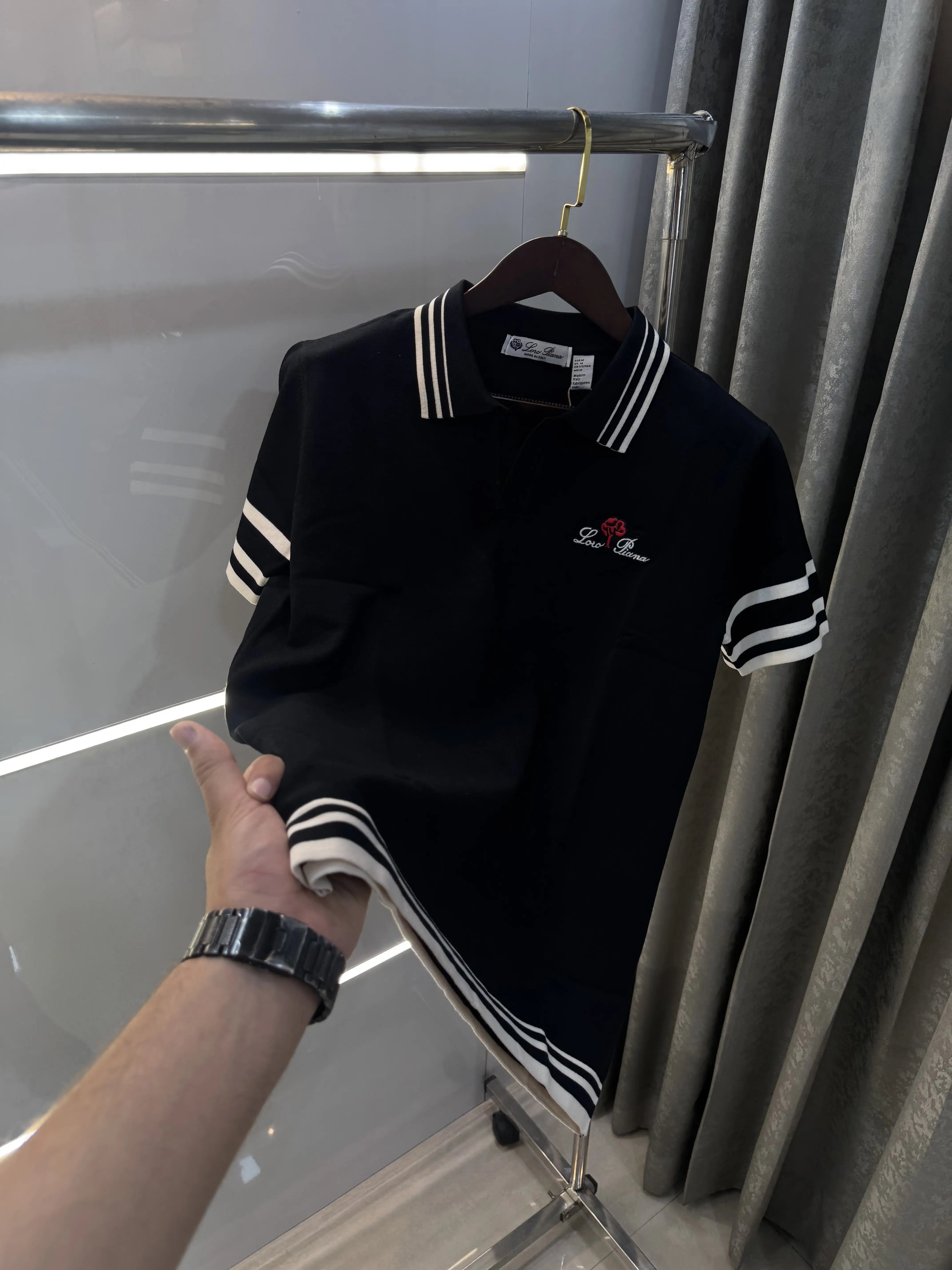 Loro Piana Black Premium Polo T-shirt Main image