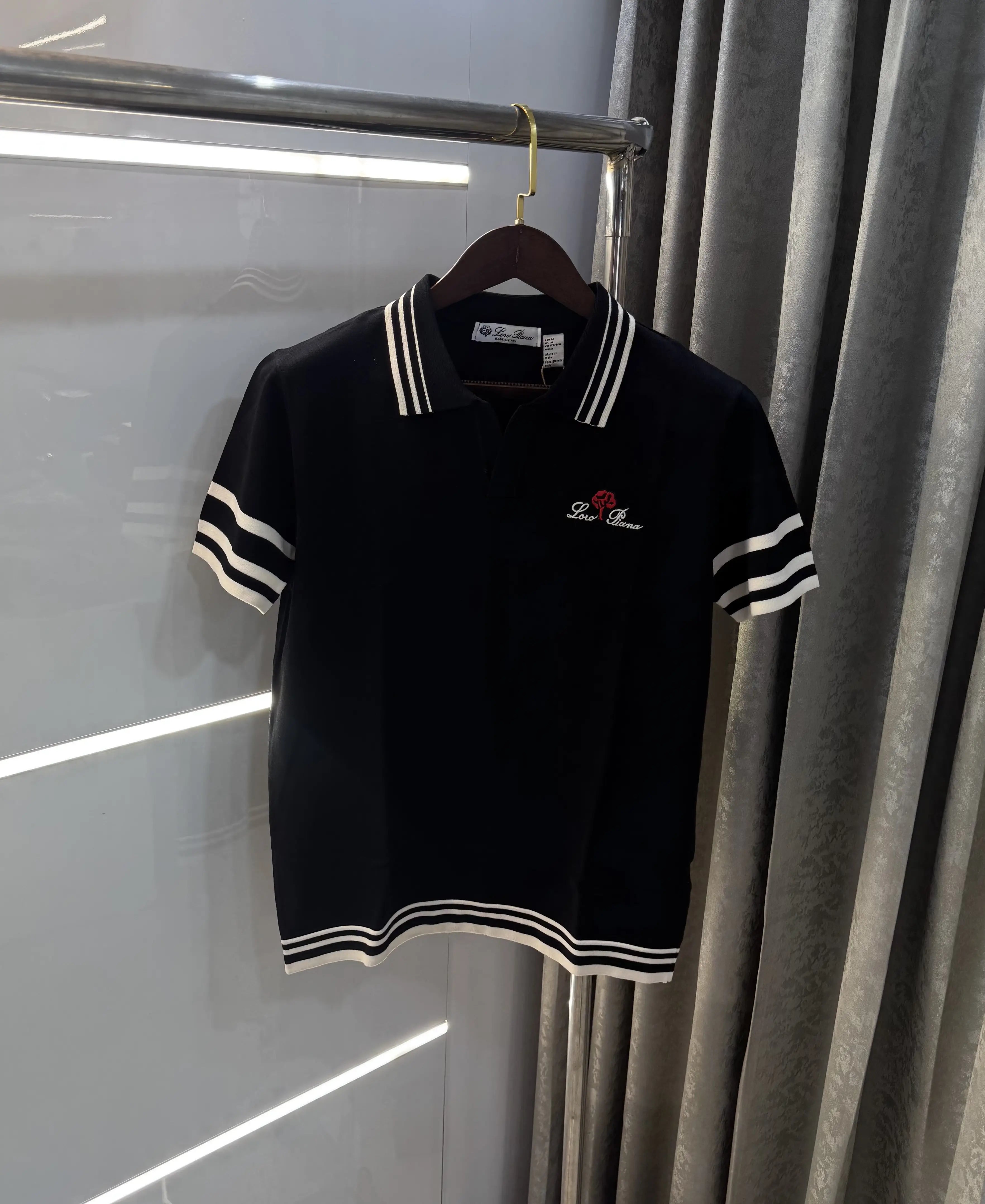 Loro Piana Black Premium Polo T-shirt Secondary image