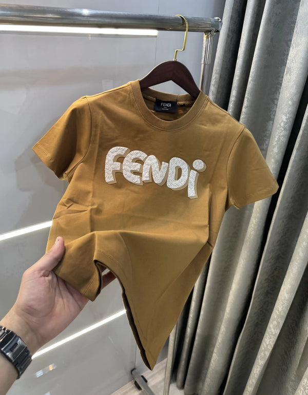Fendi Brown Premium Classic T-Shirt
