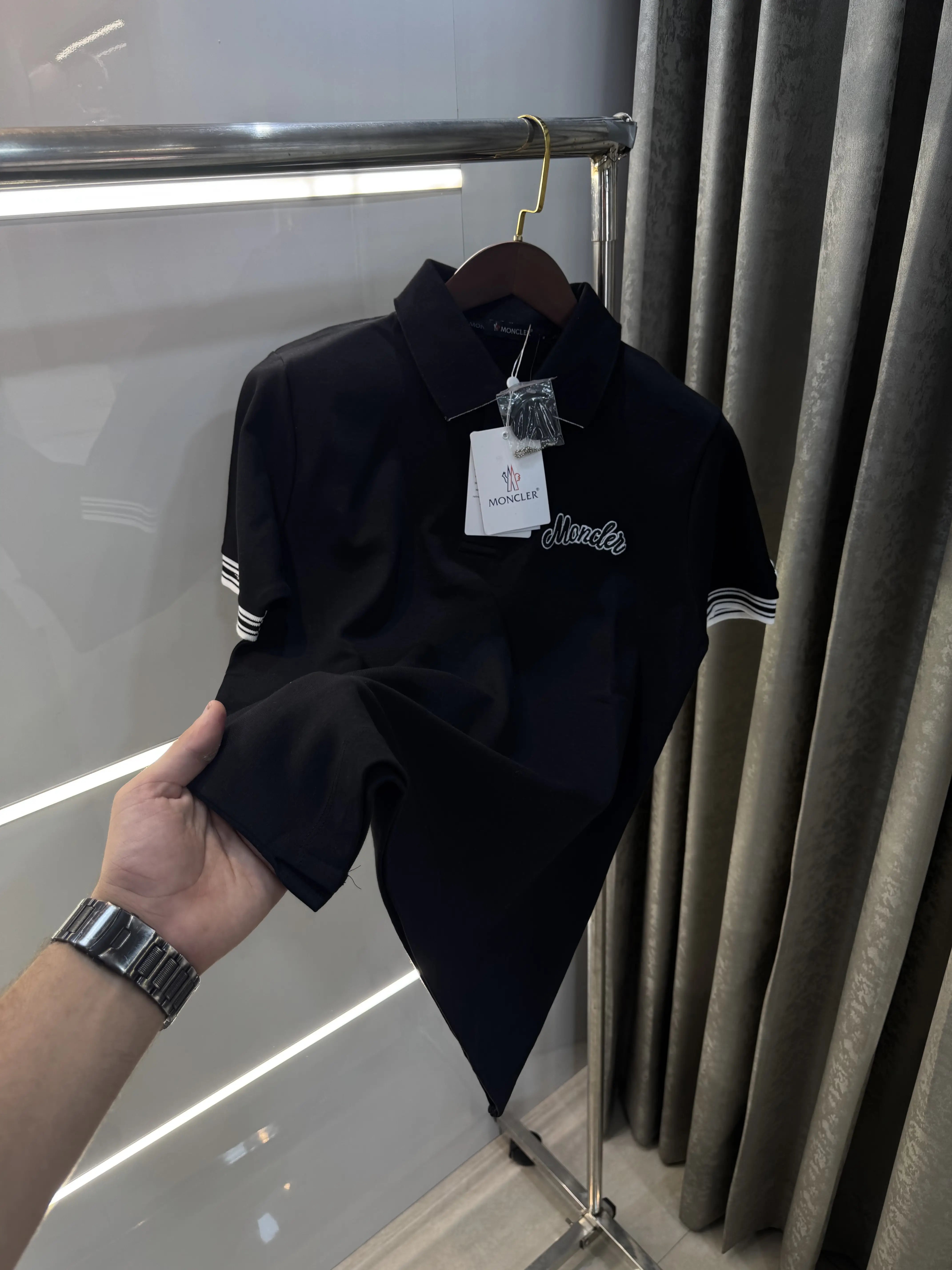 Moncler Black Logo Work Premium Polo T-shirt Main image