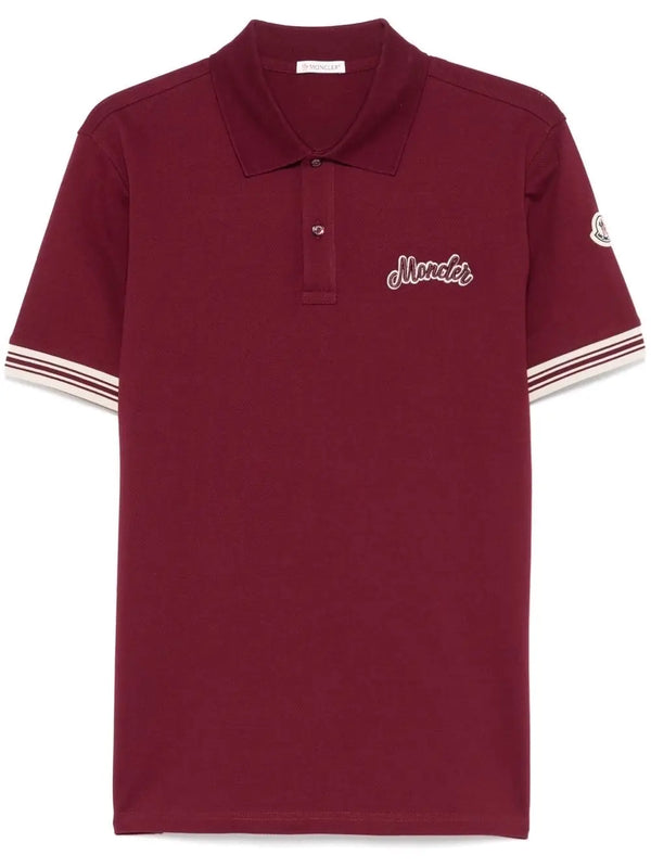 Moncler Maroon Logo Work Premium Polo T-shirt