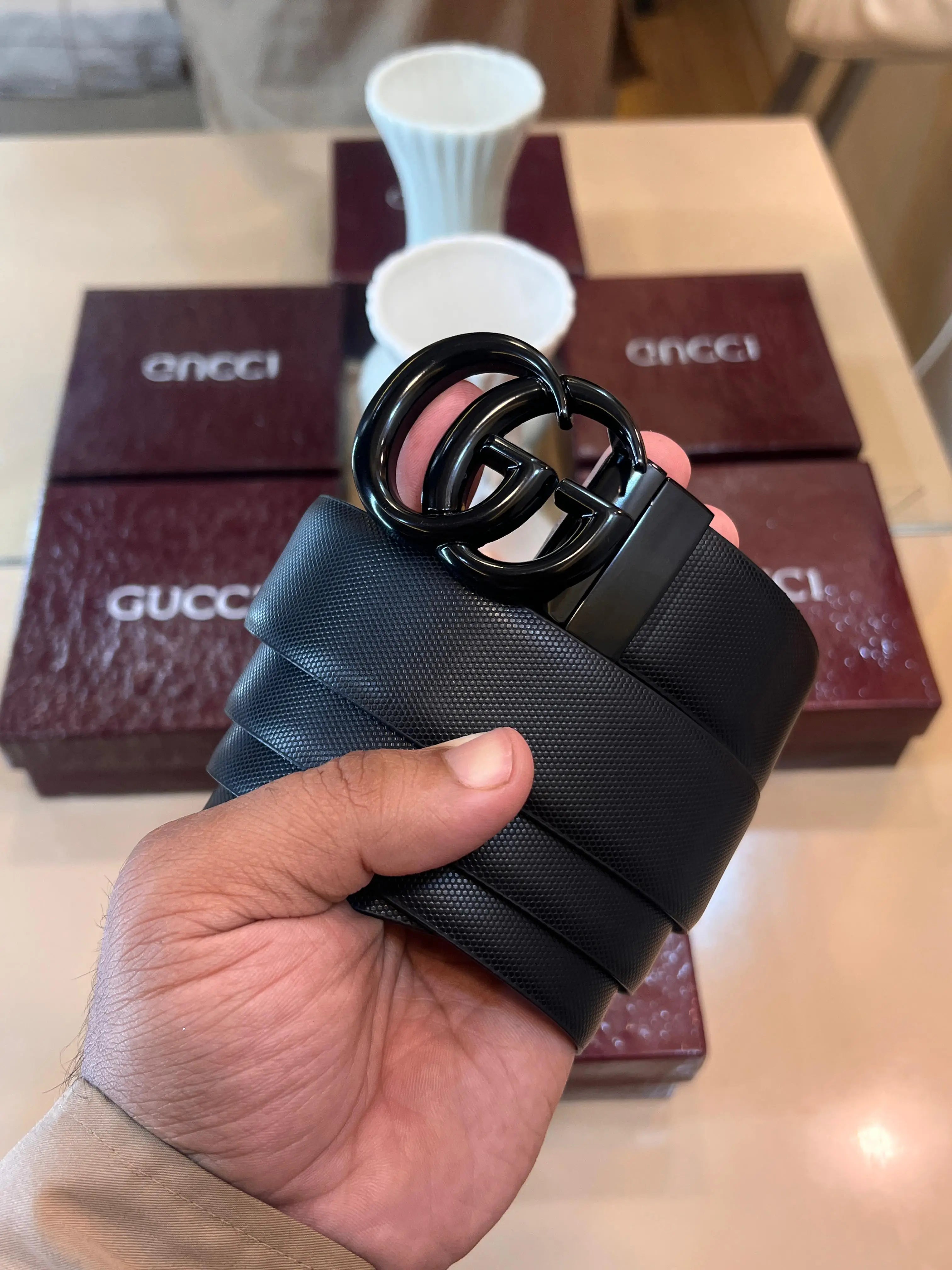 GG GUCCI PREMIUM QUALITY REVERSEABLE BELT WITH OG BOX GG-624