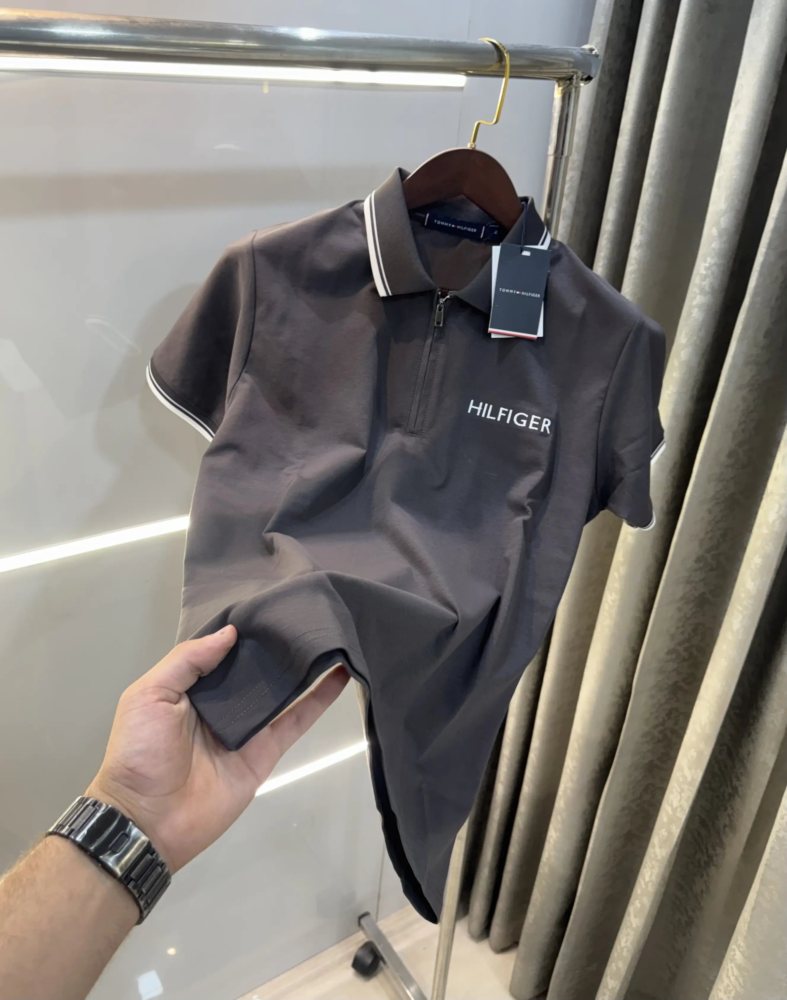 Tommy Hilfiger Grey Premium Polo T-Shirt Secondary image