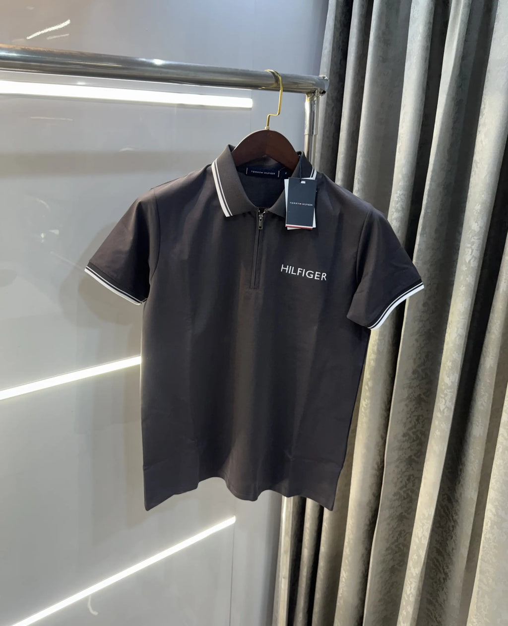 Tommy Hilfiger Grey Premium Polo T-Shirt