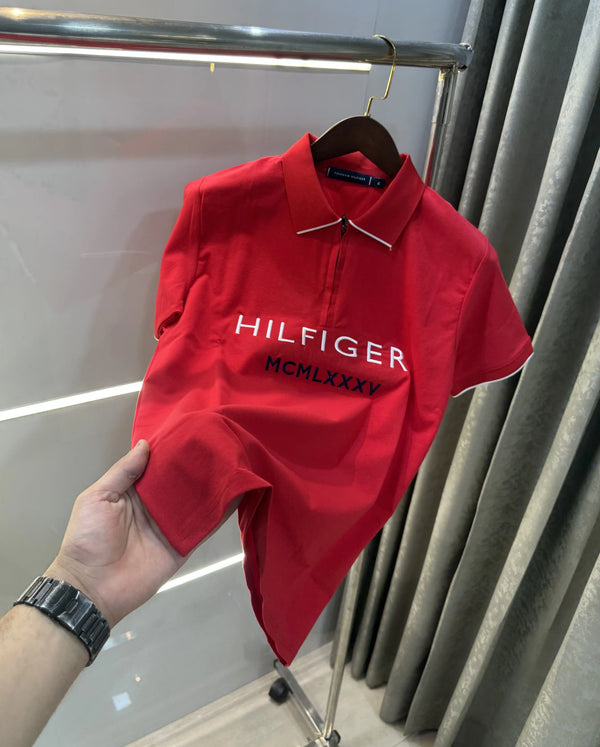 Tommy Hilfiger Red Premium Polo T-Shirt