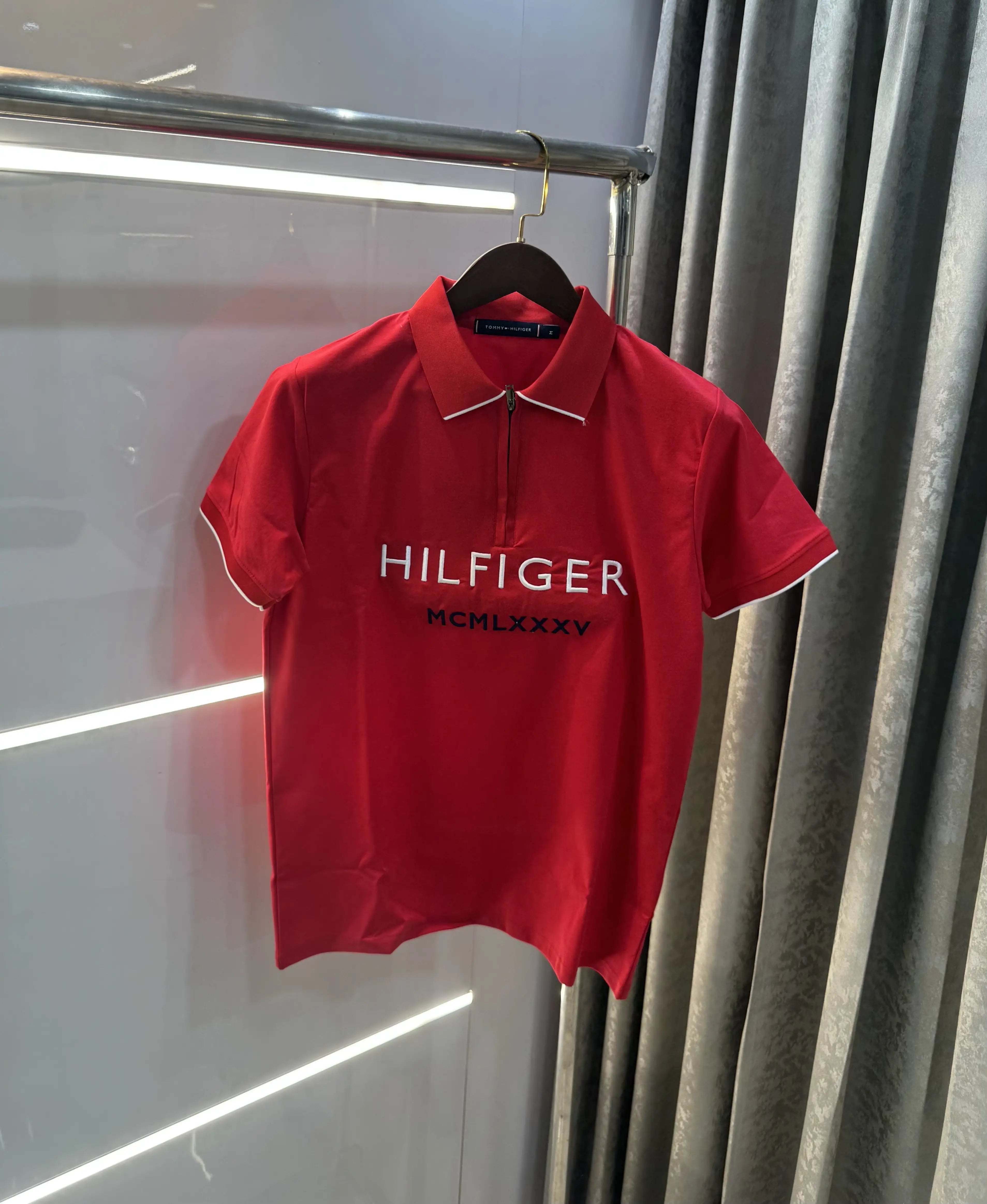 Tommy Hilfiger Red Premium Polo T-Shirt