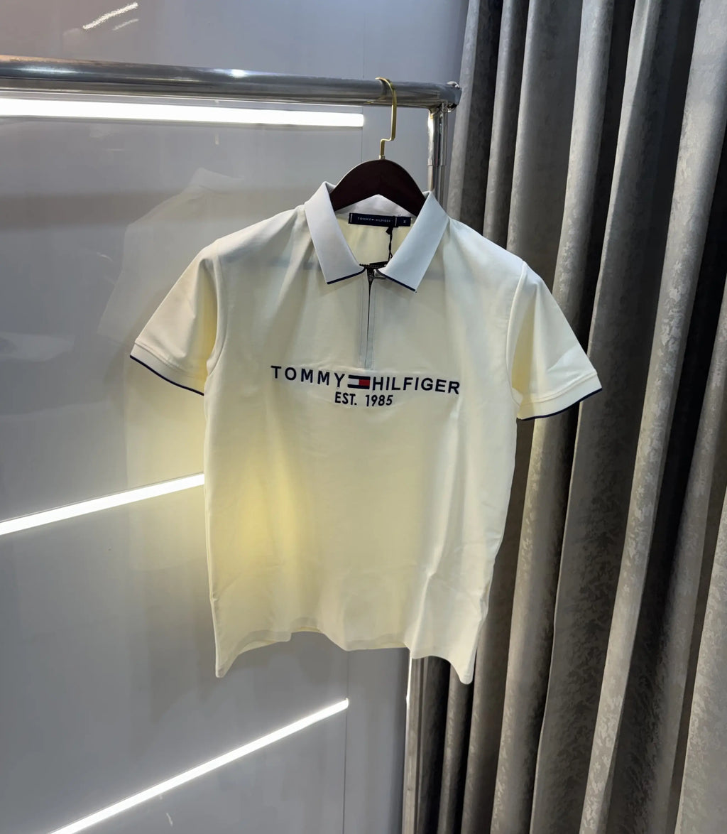 Tommy Hilfiger Cream Premium Polo T-Shirt