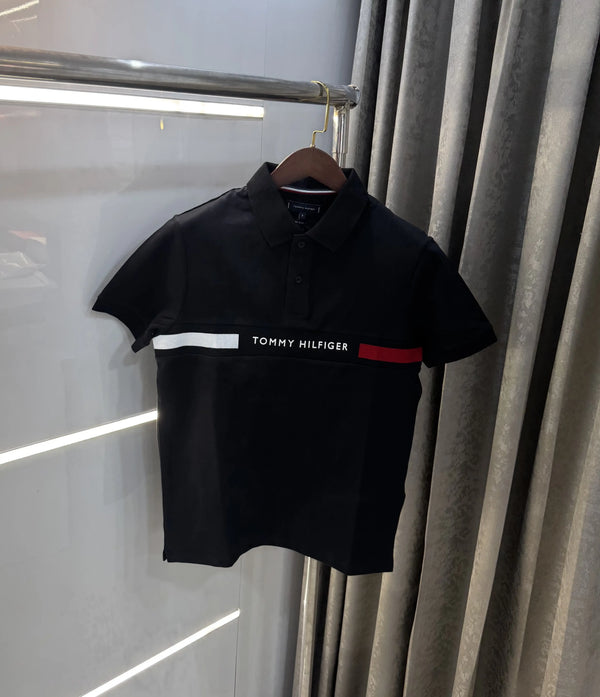 Tommy Hilfiger Black Premium Polo T-shirt