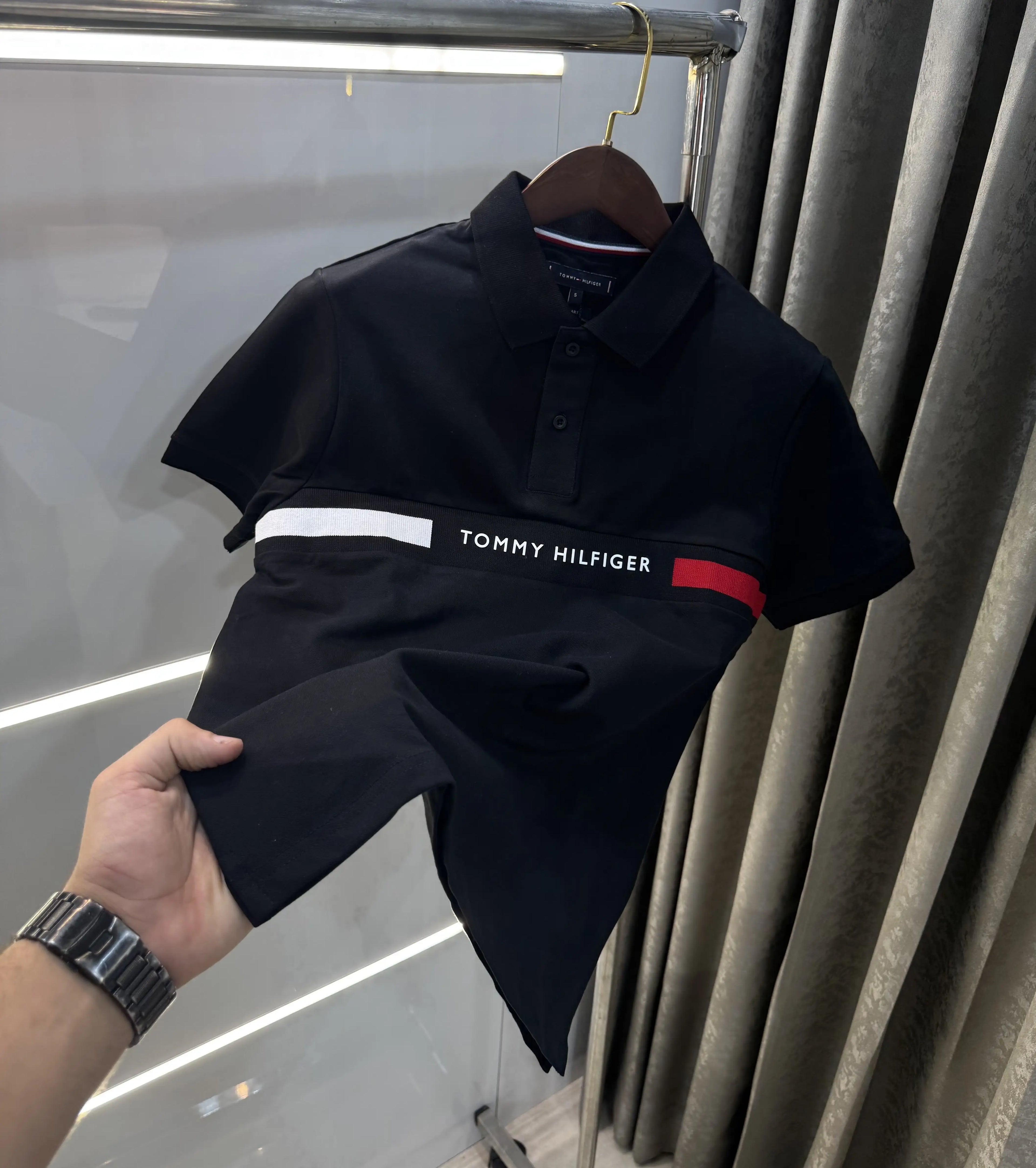 Tommy Hilfiger Black Premium Polo T-shirt