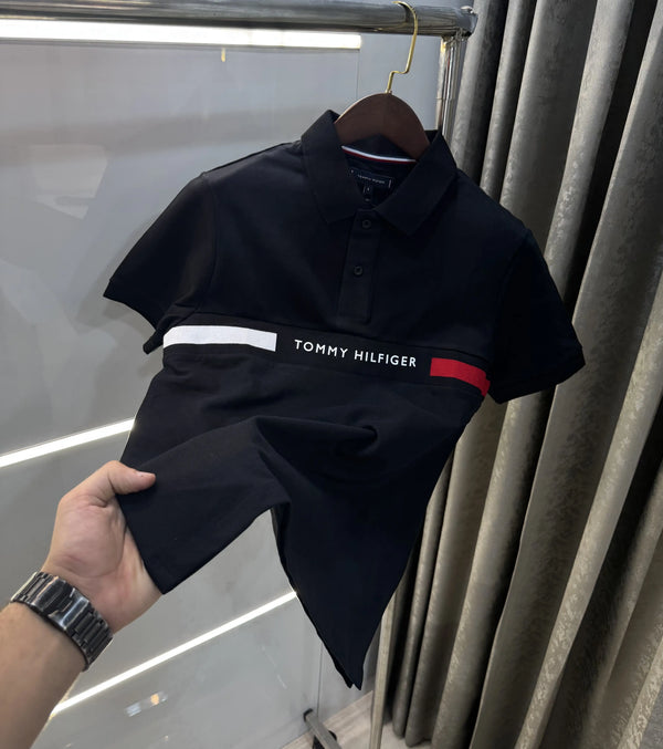 Tommy Hilfiger Black Premium Polo T-shirt