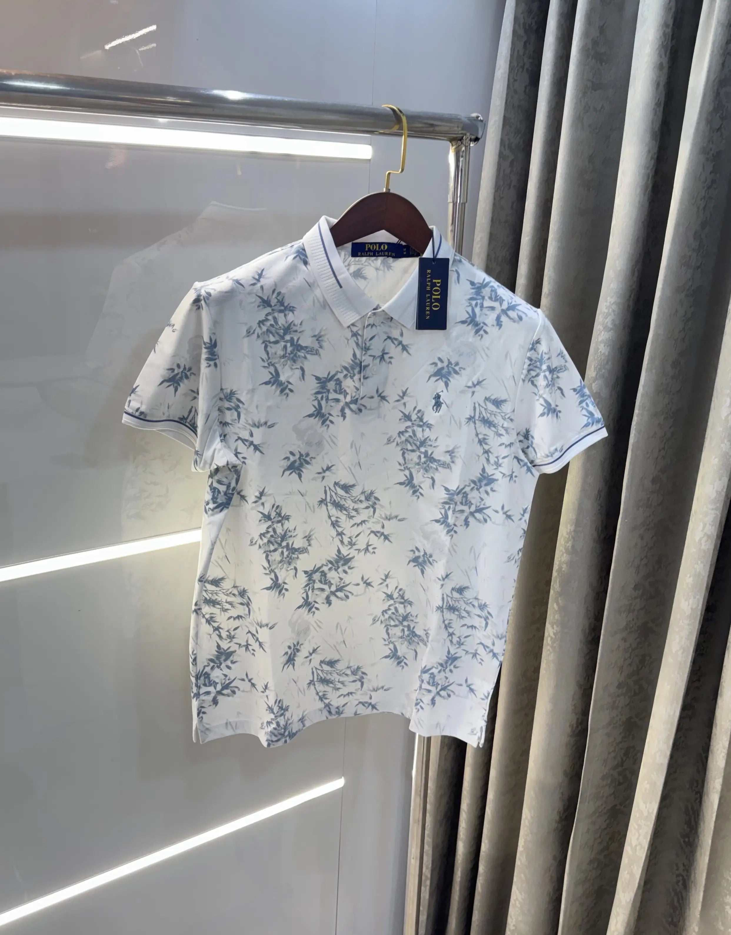 Ralph Lauren Blue Floral Imported Polo T-shirt