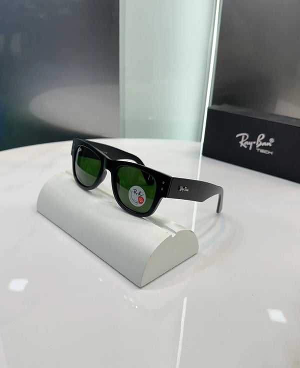 RayBan Puffer Black Green Premium Shades 840