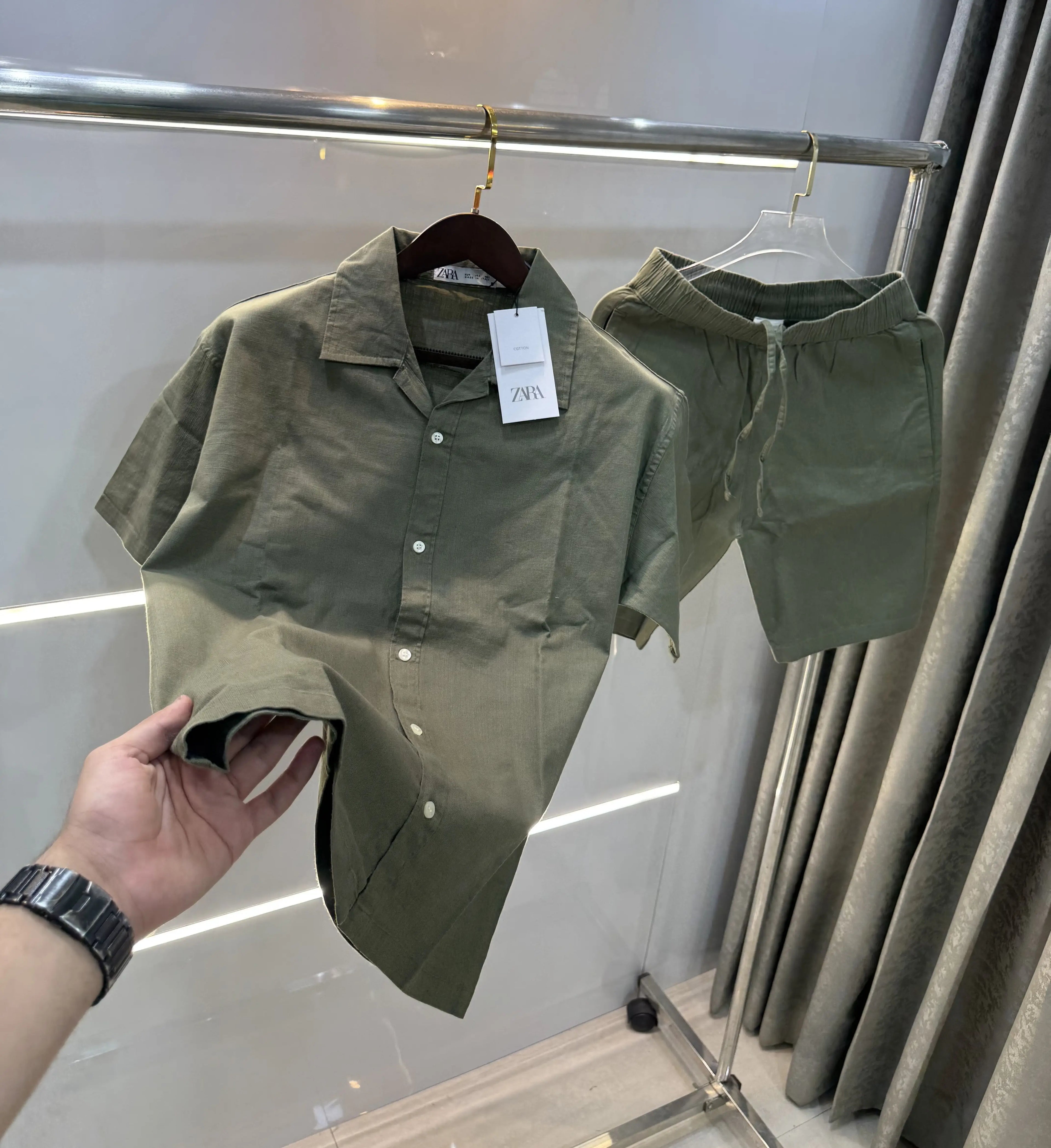 Zara Olive Logo Work Premium Cord Set