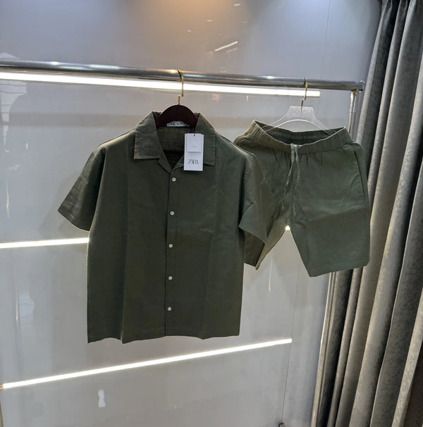 Zara Olive Logo Work Premium Cord Set