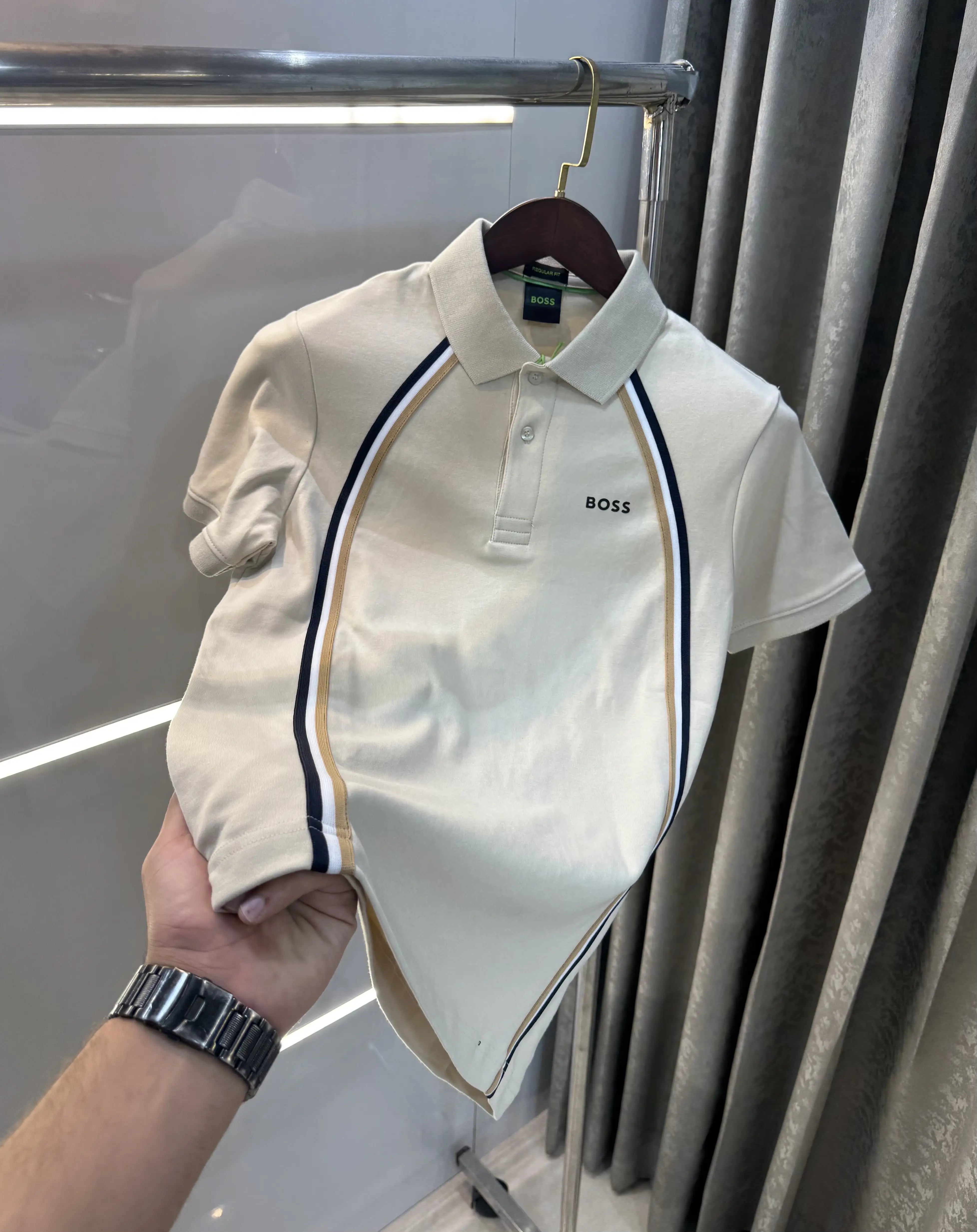 Hugo  Boss Beige Premium Polo T-shirt Secondary image