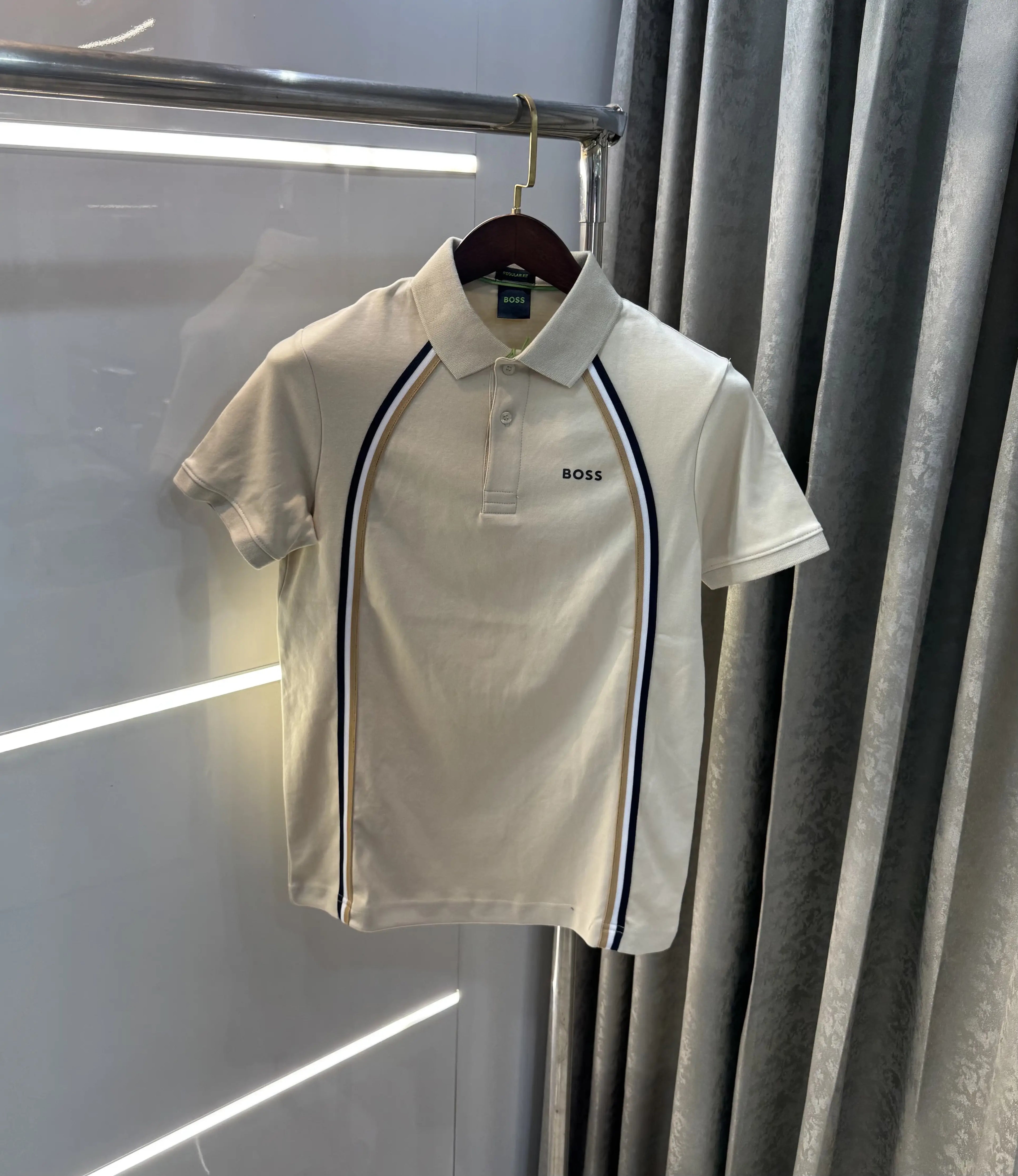 Hugo  Boss Beige Premium Polo T-shirt
