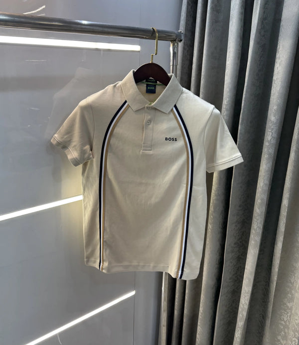 Hugo  Boss Beige Premium Polo T-shirt