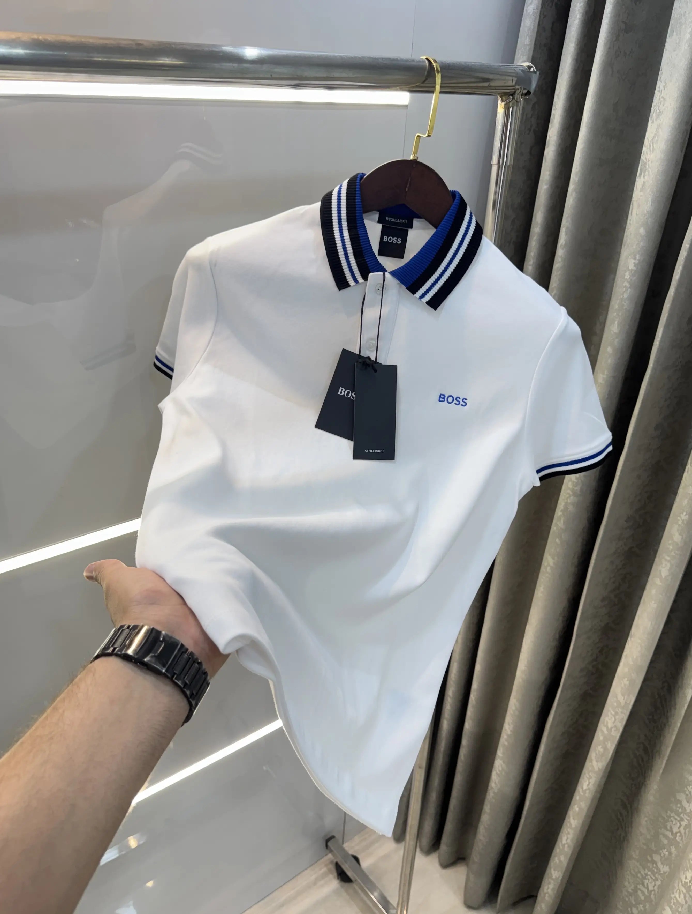 Hugo  Boss White Premium Polo T-shirt