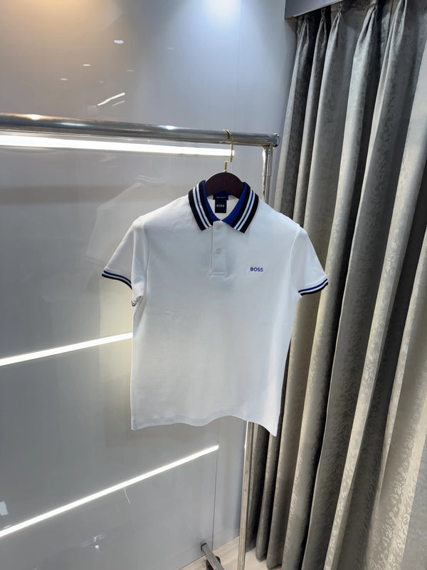 Hugo  Boss White Premium Polo T-shirt