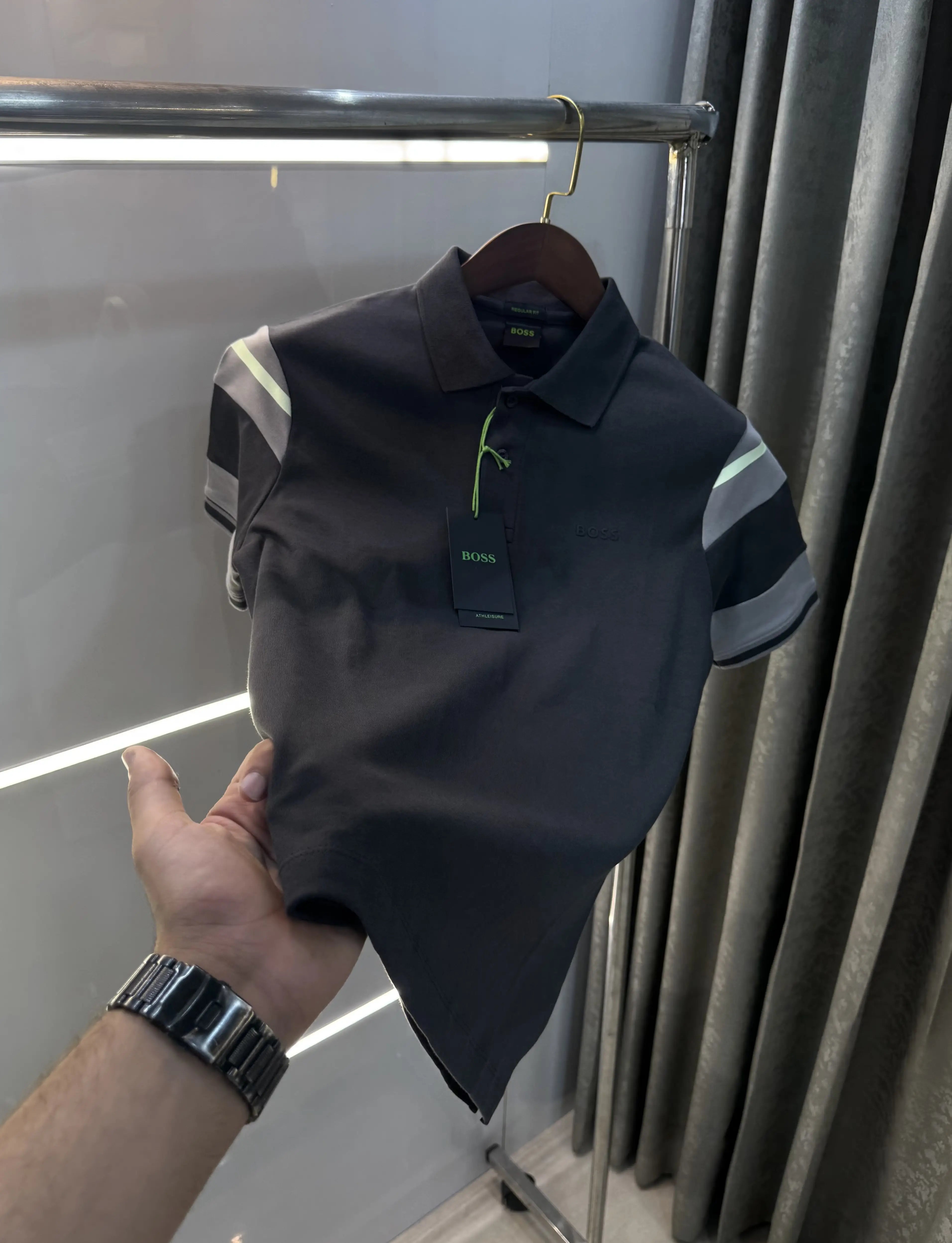 Hugo  Boss Grey Premium Polo T-shirt Secondary image